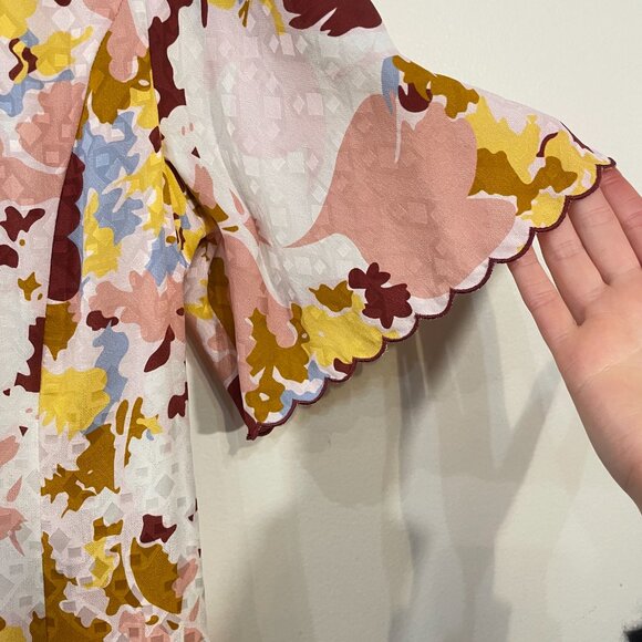 New Sézane 100% Silk Faustine Floral Mini Dress 40, 8 - Picture 6 of 8